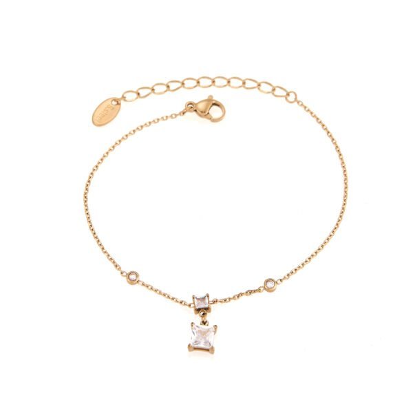 Bracelet doré avec pendentif crystal, bijoux tendance et élégant, parfait pour toutes occasions.