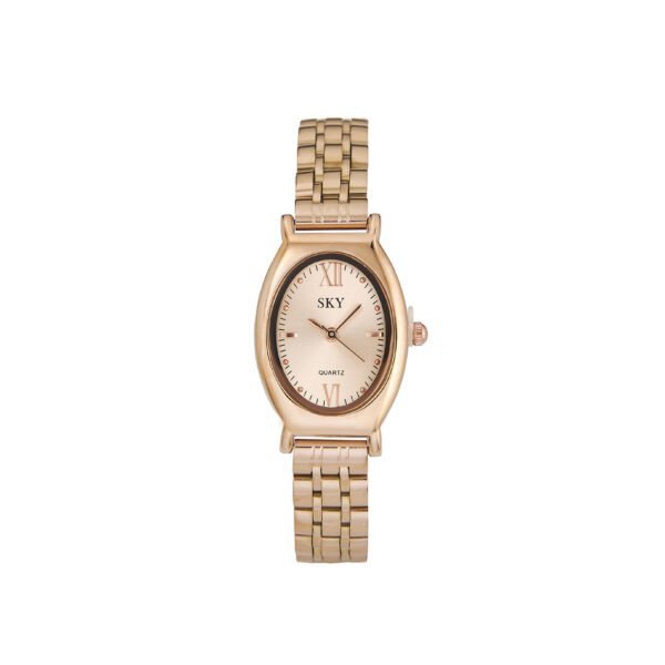 MONTRE FEMME SKY BIJOUX OR rose cadran ovale rose, élégance et raffinement.