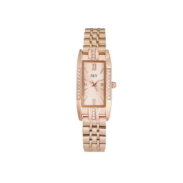 Montre femme élégante rose gold avec cristaux SKY BIJOUX.