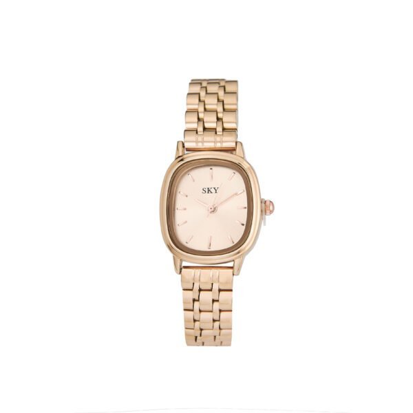 Montre feminie en acier inoxydable doré avec cadran beige SKY BIJOUX.