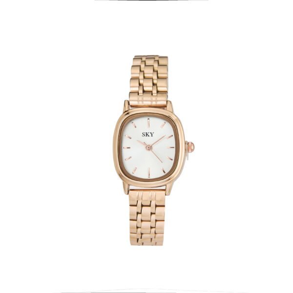 Montre femme solaire or rose élégante SKY BIJOUX bijoux tendance décontractée chic montre à quartz montre moderne 2023.