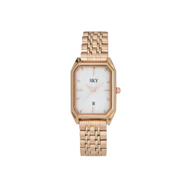 Montre femme élégante SKY BIJOUX avec bracelet en acier rose gold.
