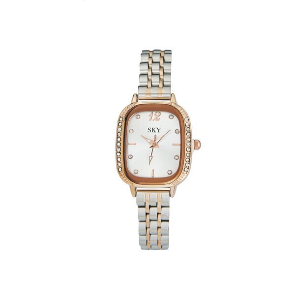 Montre femme élégante SKY BIJOUX avec doré rose et cristaux, style chic et féminin.