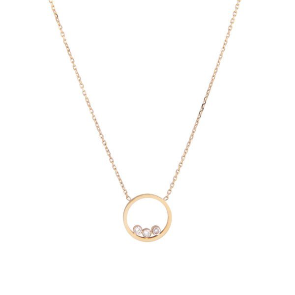 Collier pendentif cercle or avec diamants Sky Bijoux.