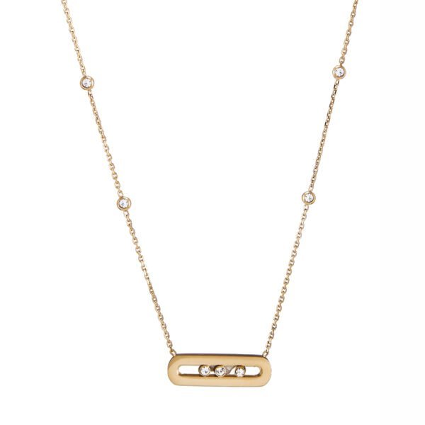 Collier en or avec pendentif et cristaux Swarovski, élégant et tendance.