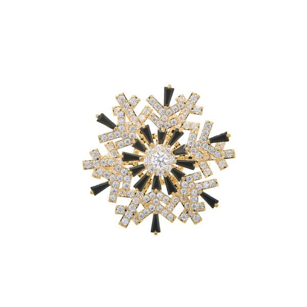 Broche or et diamants, bijou élégant SKY BIJOUX, création moderne et raffinée.