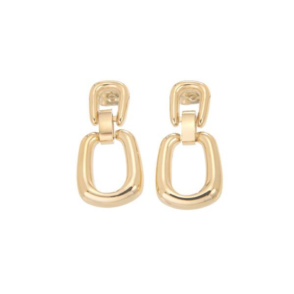 Boucles d'oreilles chainette modernes en Or 14K, bijou élégant pour femmes.