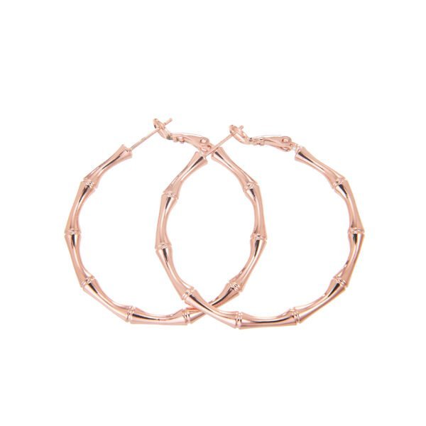 Boucles d'oreilles créoles en acier inoxydable rose or rose, bijoux tendance SKY BIJOUX.