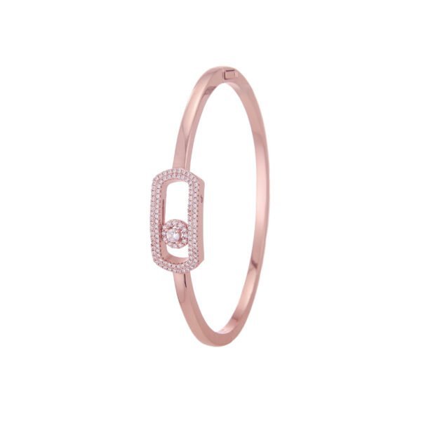 Bracelet femme en or rose orné de cristaux scintillants avec motif élégant, bijoux de luxe SKY BIJOUX.