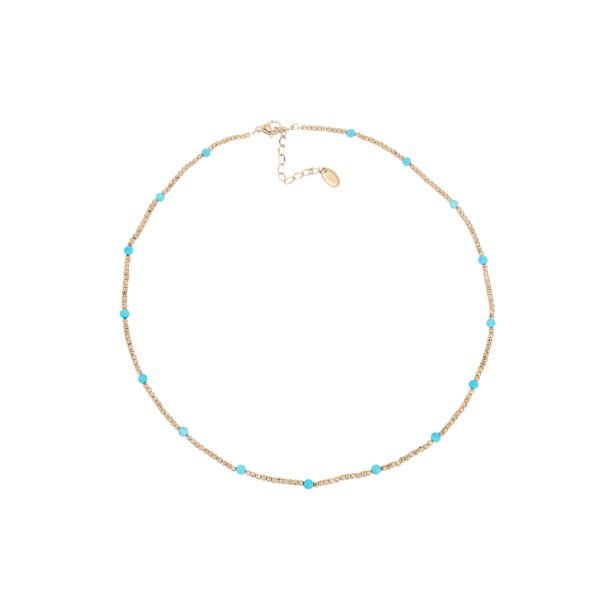 Bracelet fin en or avec perles turquoise, bijou élégant et délicat SKY BIJOUX.