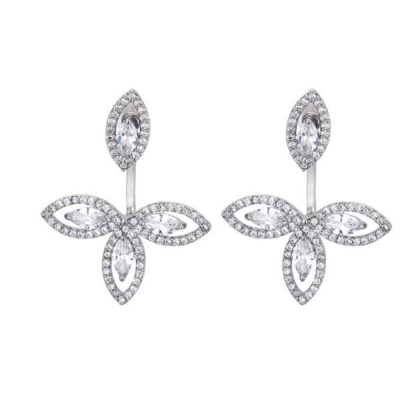 Boucles d'oreilles fleurs en cristal, création élégante SKY BIJOUX.