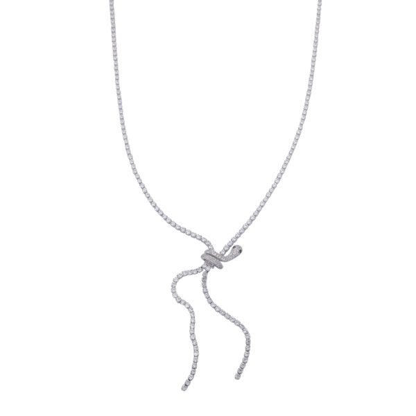 Collier en diamant avec nœud et762 guéricuore, bijoux tendance SKY BIJOUX.