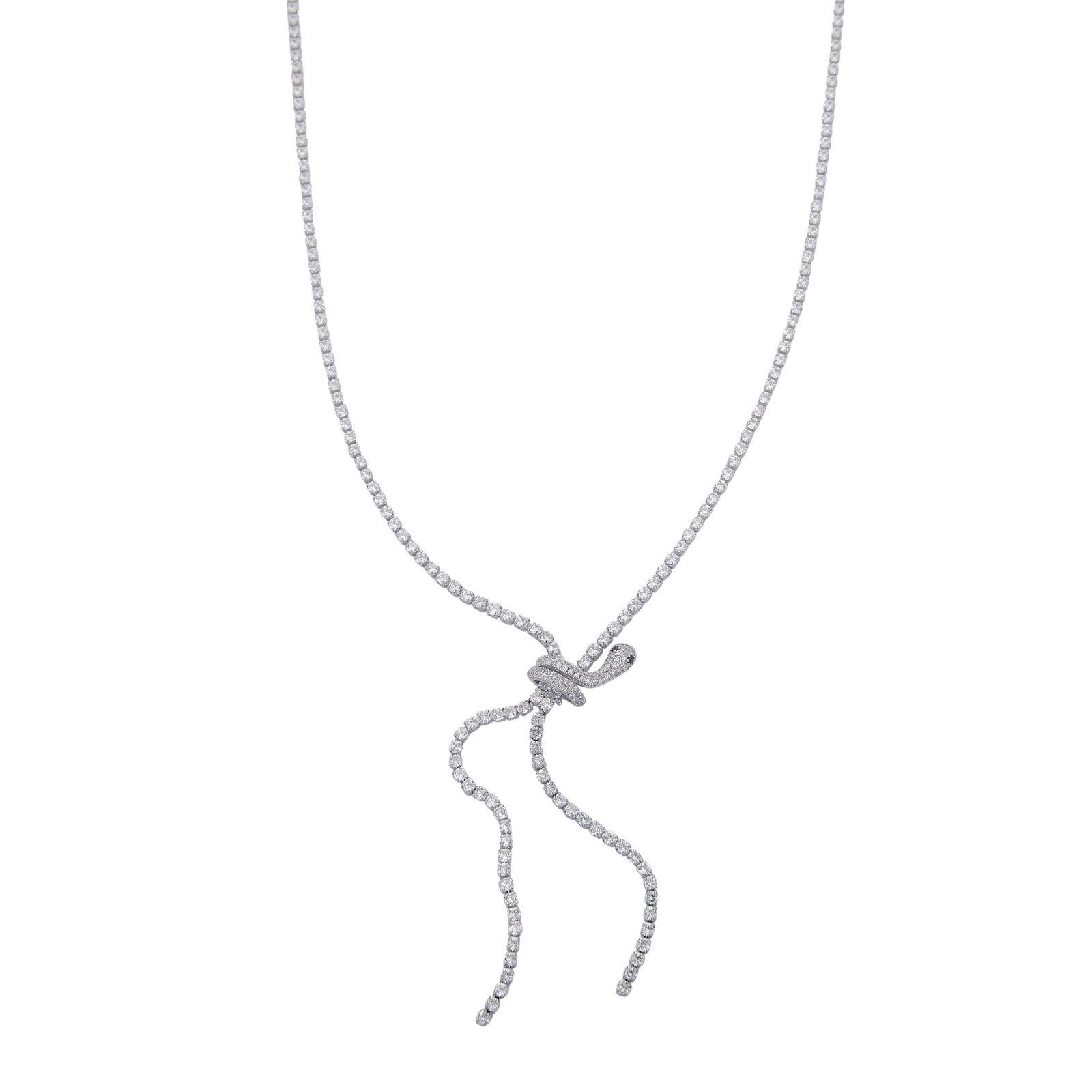 Collier en diamant avec nœud et762 guéricuore, bijoux tendance SKY BIJOUX.